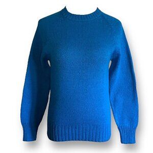 Northern Isles Womens Sweater Sz S Vintage 1980s Deadstock Blue Shetland Wool